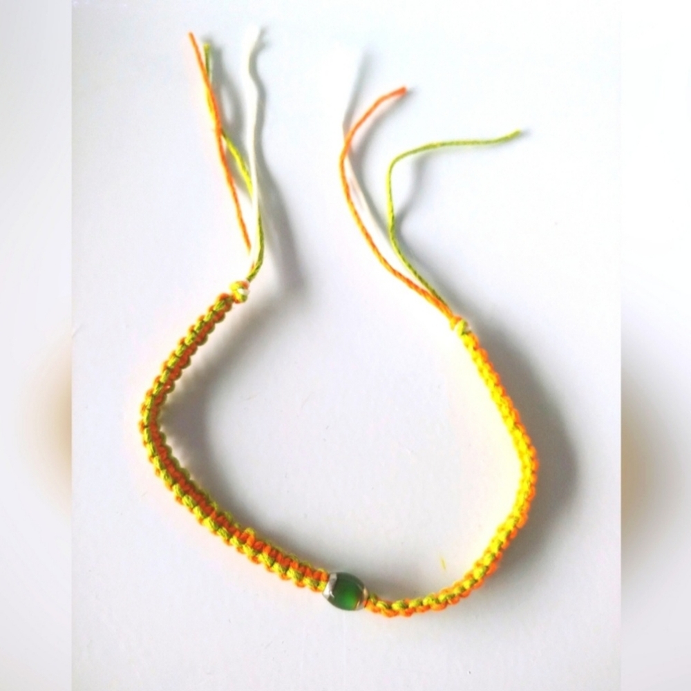 BOGO FREE! HANDMADE Orange and Green Mood Stone Bracelet - Picture 1 of 5